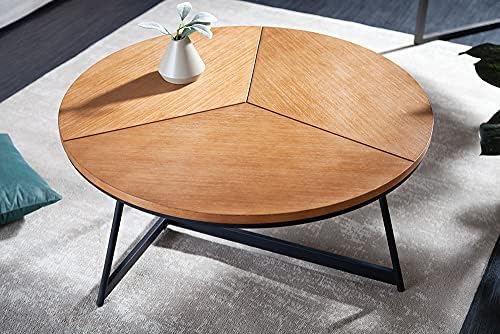 Riess Ambiente Design Couchtisch Oak Elegance - Eiche & Schwarzes Metallgestell für Wohnzimmer Tisch 80cm