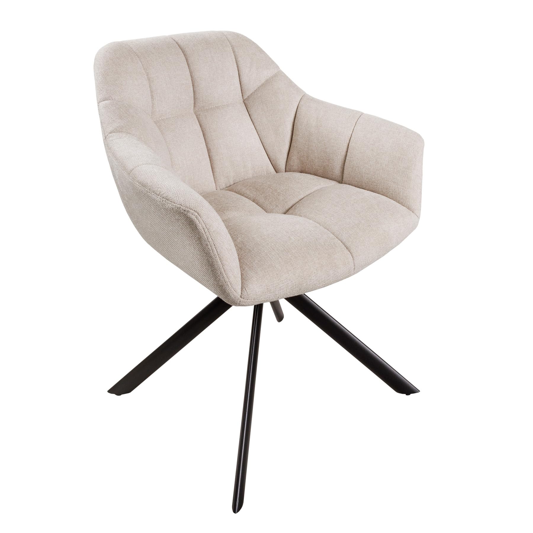 Riess Ambiente Drehbarer Stuhl | Komfortabeler Küchenstuhl für das Kochen und Essen | Schwarz-Grau Mix mit Beigen Zierst