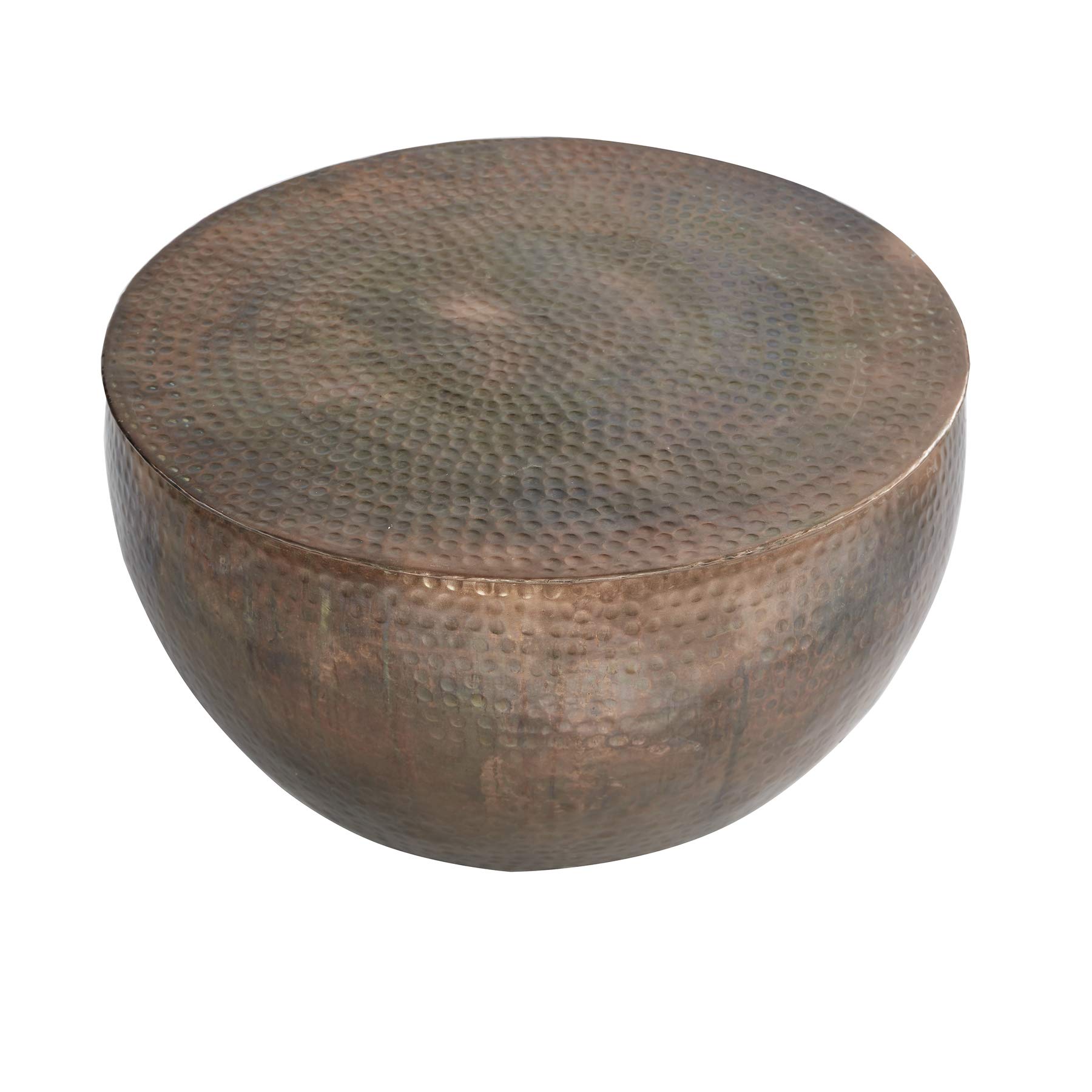 Invicta Handgearbeiterer Couchtisch Orient II 60cm Kupfer geflammt für Zuhause im Classic Hammerschlag Design